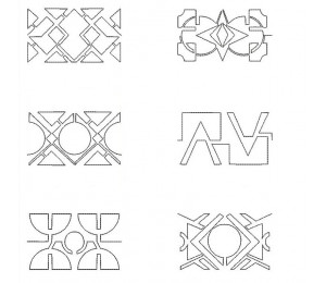 ADVENTSKALENDER 11. Dezember - Stickdatei - Geometrische Formen E2E rahmenfüllend Trapunto